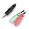Adapter 4-pinowy wtyk Jack 3,5mm - 2x gniazdo Jack 3,5mm - 20cm