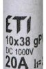 Wkładka bezpiecznikowa cylindryczna PV 10x38mm 20A gPV 1000V DC CH10 002625085