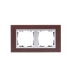 Simon 82 Ramka podwójna pozioma drewniana wenge/ ramka pośrednia aluminium mat 82927-65