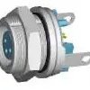 Panel socket, 3 pole, solder cup, screw locking, straight, 9-1437719-6