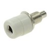 GNIAZDO BANAN 4mm BIAŁE NIKLOWANE PRZYKRĘCANE 22mm 24A 60V