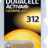 Bateria do aparatu słuchowego ZA 312 Duracell Activair 312 1.45 V 6 szt. 160 mAh cynkowo-powietrzne