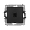 ICON Mechanizm gniazda pojedynczego HDMI 2.0, bez pola opisowego czarny mat 12IHDMIBO-3