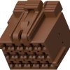 Socket, unequipped, 15 pole, straight, 3 rows, brown, 1-967623-5