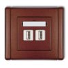 Flexi Gniazdo Podwójne 2Xusb-Aa 3.0 Brązowy Metalik 9Fgusb-6
