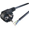 Power cord, Europe, plug type E + F, angled on open end, H05VV-F3G0.75 mm², black, 2 m, VII-H05VVF3G075-G30+0492/2,00M SW9005