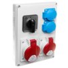 Rozdzielnica 1X16a 5P/ 1X32a 5P 2X230v Tvm 21 Ip44 Wyłącznik 0-1 Ros-W1603.2/0-1