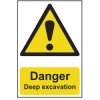Scan 4103 Danger Deep Excavation - PVC 400 x 600mm