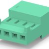 Socket header, 4 pole, pitch 2.54 mm, straight, green, 3-644044-4