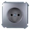 Simon Basic Gniazdo pojedyncze b/u 16A IP20 stal inox BMG1.01/21