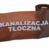 Taśma ostrzegawcza brązowa z wkładką metalową lokalizacyjna szer. 20 cm nadruk Kanalizacja Tłoczna /100m