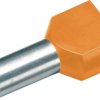 Cimco 187726 Podwójna końcówka Zw.Aderendh. 2x4,0mm² x 12mm,orange, z częściową izolacją , 4 mm² x 12 mm, 100 szt.