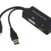 Konwerter Displayport 1.2A,Dual Link,Hdmi 1.4,Usb 2.0 0,2M Ak-330403-002-S
