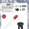 Quadrios 25O206 Akcesoria LED czerwony okrągły 5 mm 700 mcd 20 mA 2.0 V