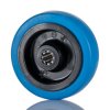 Kółko do wózka, Miękka guma, Guma, Niebieski, obc.: 160kg, śred.: 100mm, szer.: 34mm