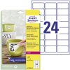 Avery-Zweckform L4773REV-20 Labels White Polyester Removable 480 pcs 63.5x33.9