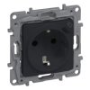 NILOE SELECTION Gniazdo pojedyncze z uziemieniem płaskie + USB typ C w plakietce antracyt 762296 LEGRAND