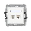 MINI Gniazdo telefoniczne 1xRJ11 + gniazdo komputerowe 1xRJ45 kat.5e 8-stykowy beznarzędziowe biały MGTK KARLIK
