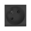 NOEN FR, gniazdo modułowe 45x45mm kątowe - 45 1x2P+Z, typ E french, 16A 250V, czarne,OR-GM-9010/B/FR45