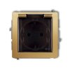 DECO Gniazdo bryzgoszczelne z/u SCHUKO (klapka dymna) złoty 29DGPB-1sdp