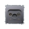 Gniazdo antenowe R-TV zakończeniowe inox 10dB Simon Basic