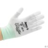 Rękawiczki ESD z warstwą antypoślizgową na palcach, białe, rozmiar S (6)