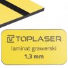 Laminat grawerski 1,3mm żółto/czarny 807 formatka 300x150 mm 30x15 cm do obróbki laserowej