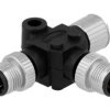 SS040404-MFM-TS001 Trójnik M12 gniazdo żeński,M12 męski x2 PIN 4 IP68 T