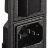 Combination element plug C14, 3 pole, snap-in, plug-in connection, black, BZV01/Z0000/10
