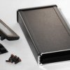 Aluminum RF enclosure, (L x W x H) 160 x 84 x 28 mm, black, IP54, 1457J1602EBK
