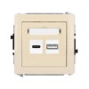 DECO Mechanizm ładowarki USB podwójnej USB C + USB A, 20W max., beżowy 1DCUSB-8