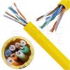 Kabel sieciowy U/UTP kat.5e skrętka 4x2x0,5mm wewnętrzny Eca PVC żółty Alantec