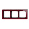 DECO Ramka 3 potrójna uniwersalna - efekt szkła (ramka: bordowa: spód: czarny) bordowy 14-12-DRS-3 KARLIK