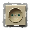 SONATA Gniazdo pojedyncze bez uziemienia z przesłonami szampański złoty GP-1RP/m/39 OSPEL