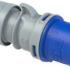 CEE plug, 3 pole, 16 A/230 V, blue, 6 h, IP44/IP54, 013-6TT