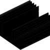 Extruded heatsink, (L x W x H) 100 x 88 x 35 mm, 2.7 to 1.35 K/W, black anodized, 10018923