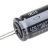 Kondensator 2200 μF 63V dc Promieniowe, Otwór przelotowy Nichicon Przewód promieniowy roztaw: 7.5 mm