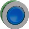Pushbutton, for universal LED, illuminable, waistband round, blue, front ring light gray, mounting Ø 30.5 mm, ZB5FA68C0