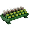 DIN Rail Mount AC/DC 12V Control 6 DPDT 5Amp Pluggable Power Relay Interface Module.