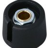 Rotary knob, 6 mm, plastic, black, Ø 23 mm, H 16 mm, A3023069