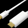 CV0124 DisplayPort cable, mDP/M to HDMI-A/M, 4K/30 Hz, white, 3 m