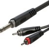 Kabel Roxtone audio JACK 6.3 stereo wtyk - 2x RCA wtyk RAYC110L1 1m