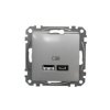 SEDNA DESIGN & ELEMENTS Gniazdo ładowania USB A+C 2,4A srebrne aluminium SDD113402 SCHNEIDER ELECTRIC