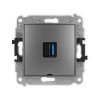 ICON Mechamizm gniazda pojedynczego USB A-A 3.0, bez pola opisowego grafitowy 11IGUSBBO-5