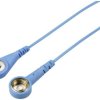TRU COMPONENTS TC-12358912 Przewód uziemiający ESD jasnoniebieski 1.80 m przycisk 4 mm, przycisk 10 mm