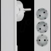 8107 Innovative space-saving lever power strip, white
