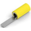 Faston plug, 4.191 x 1.02 mm, L 29.4 mm, insulated, straight, yellow, 2.5-6.0 mm², AWG 12-10, 131445