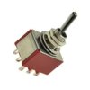 Przełącznik; dźwigniowy; T80-8301-T1-B1-M1; 2*3; ON-ON; 3 tory; 2 pozycje; bistabilny; na panel; do lutowania; 2A; 250V AC; czer