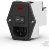 Filtr wejściowy złącza IEC 6A TE Connectivity Montaż na kołnierzu