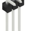 Pin header, 3 pole, pitch 2.54 mm, angled, black, 10053016
